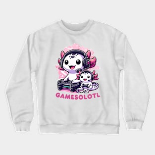 Cute gaming Axolotl Crewneck Sweatshirt